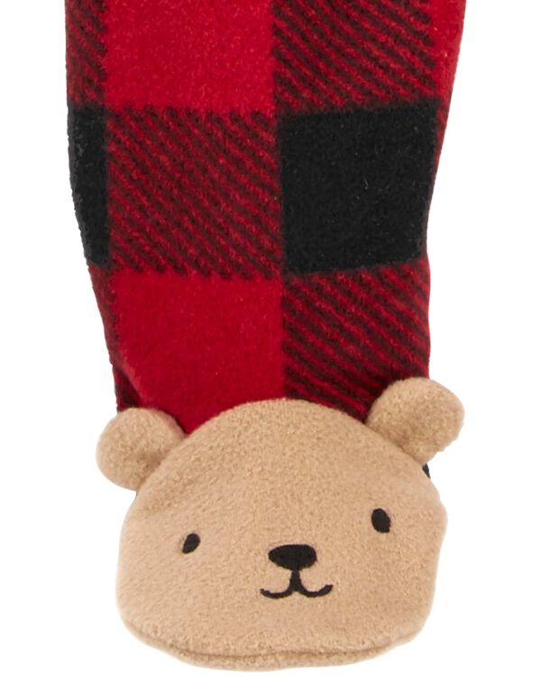Baby Holiday Bear Zip-Up Fleece Sleep & Play Pajamas