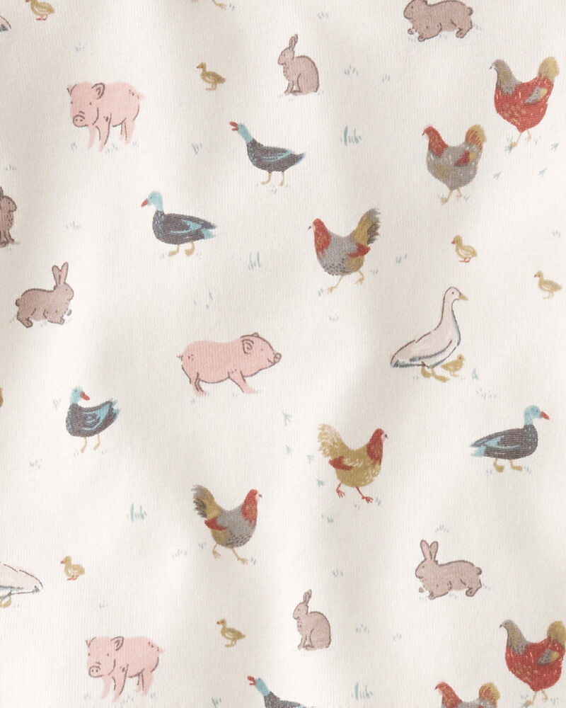 Baby Organic Cotton Pajamas in Farm Friends Print, image 3 of 5 slides