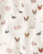 Baby Organic Cotton Pajamas in Farm Friends Print, image 3 of 5 slides