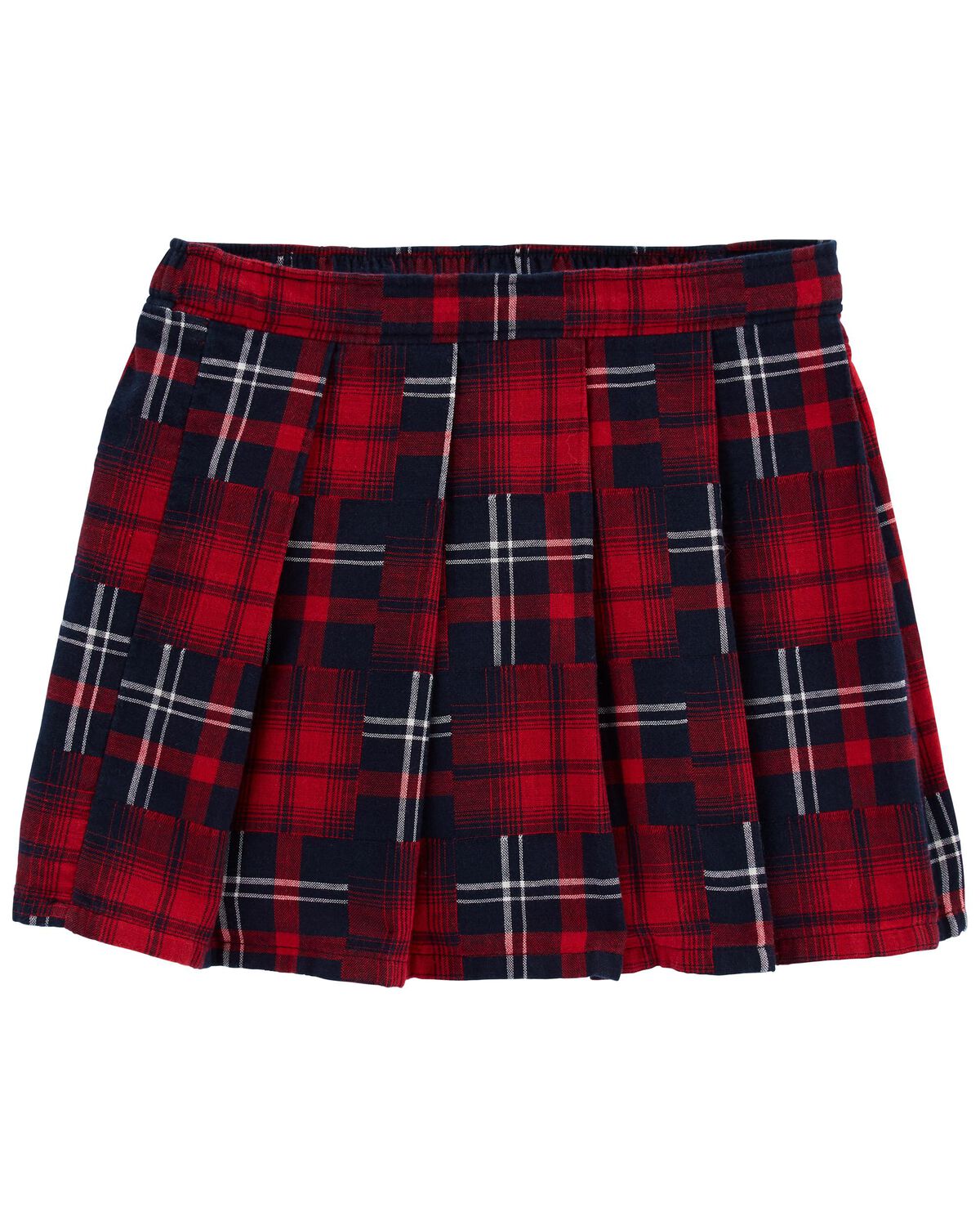 Red Toddler Family Matching Plaid Pleated Skirt