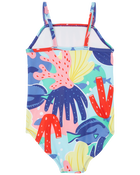 Toddler 1-Piece Coral Swimsuit, image 2 of 7 slides