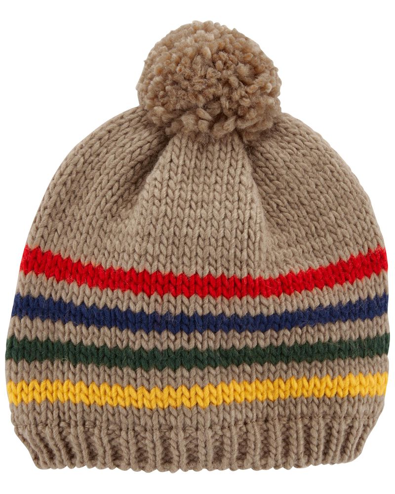 Toddler Striped Knit Cap, image 1 of 3 slides