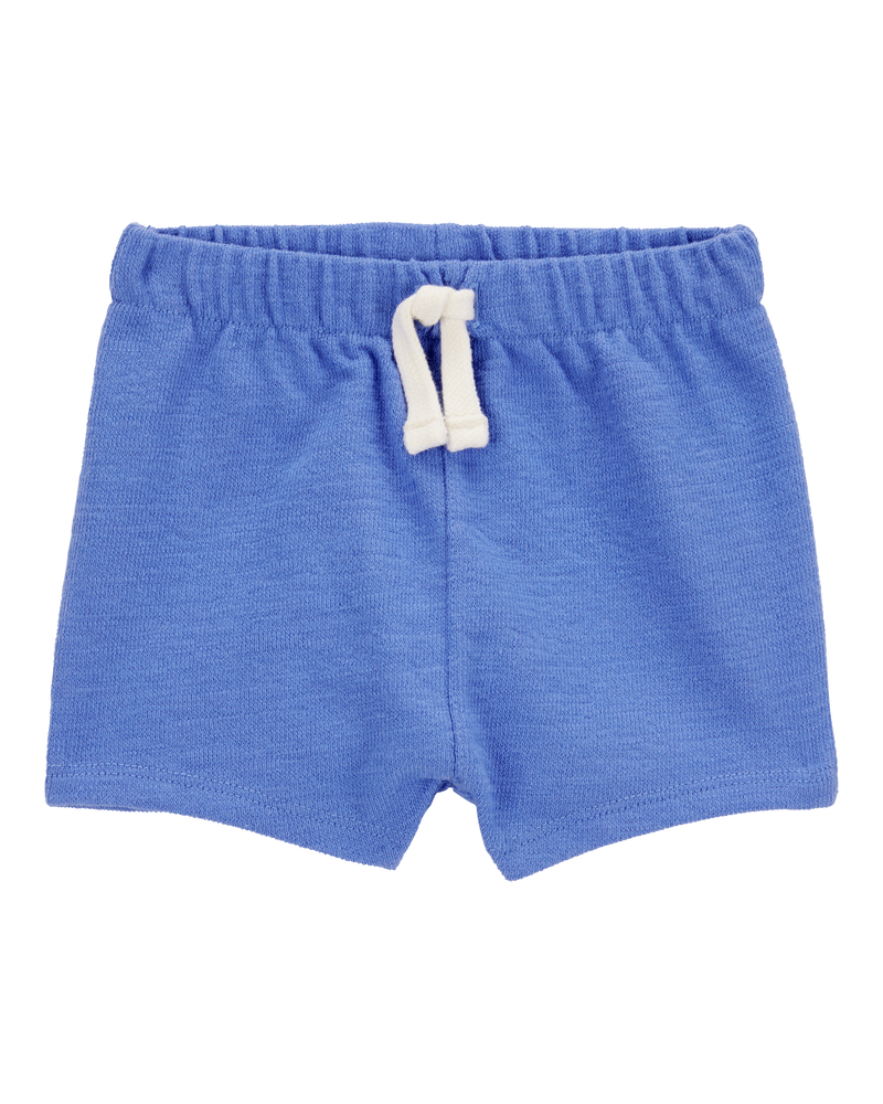 Baby Pull-On French Terry Shorts - Blue, image 1 of 4 slides