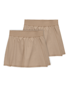 Kid 2-Pack Poplin Stretch Uniform Skorts - Khaki, image 1 of 4 slides