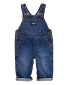 Baby Neutral Stretch Denim Classic Overalls - Dark Wash, image 1 of 5 slides