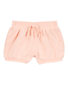Baby Pull-On French Terry Shorts - Pink, image 1 of 4 slides