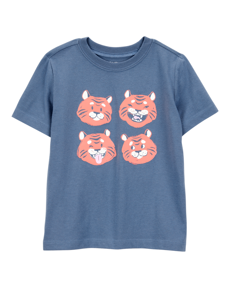 Toddler Tiger Short-Sleeve Graphic Tee - Blue, image 1 of 2 slides