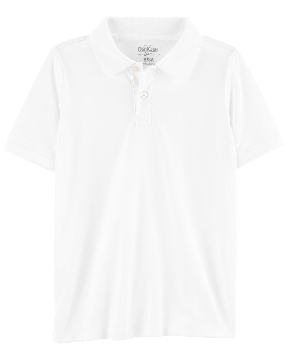Kid White Piqué Polo Shirt