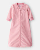 Baby Bunny Striped Long-Sleeve Wearable Blanket - Pink, image 1 of 4 slides