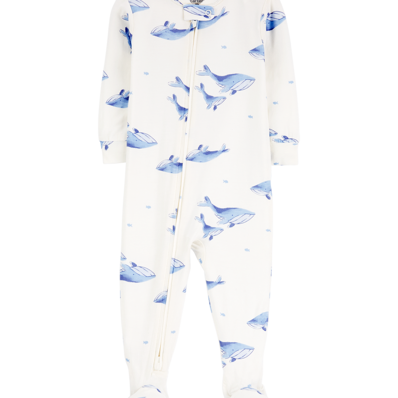 Baby 1 Piece Whale PurelySoft Footie Pajamas