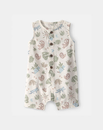 Baby Boy Desert Sleeveless Romper - Beige, 