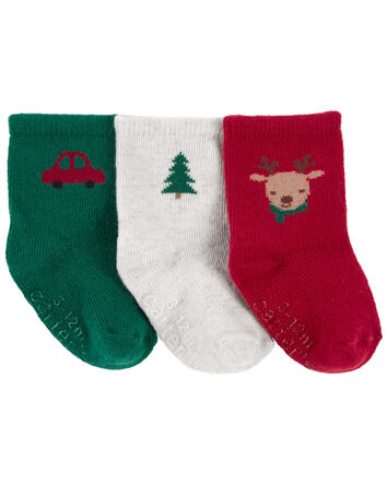 Baby 3-Pack Holiday Booties, 