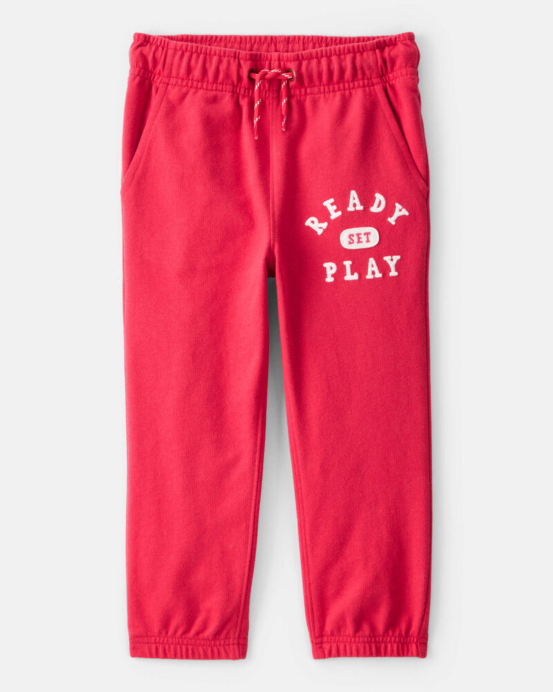Toddler Boy French Terry Jogger - Red, image 1 of 5 slides