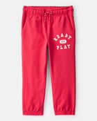 Toddler Boy French Terry Jogger - Red, image 1 of 5 slides