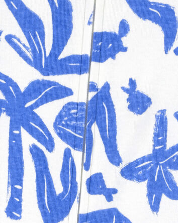Baby 1-Piece Ocean Print 100% Snug Fit Cotton Footie Pajamas, 