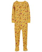 Toddler 1-Piece Floral 100% Snug Fit Cotton Footie Pajamas, image 1 of 4 slides