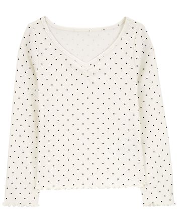 Kid Polka Dot Cotton Rib Top, 