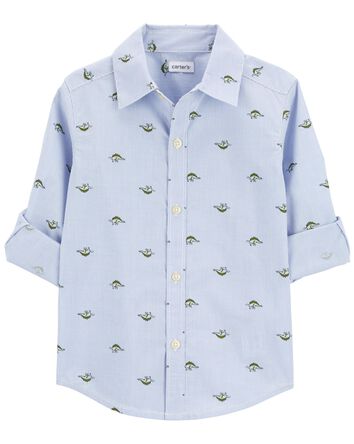 Toddler Dinosaur Button-Front Shirt, 