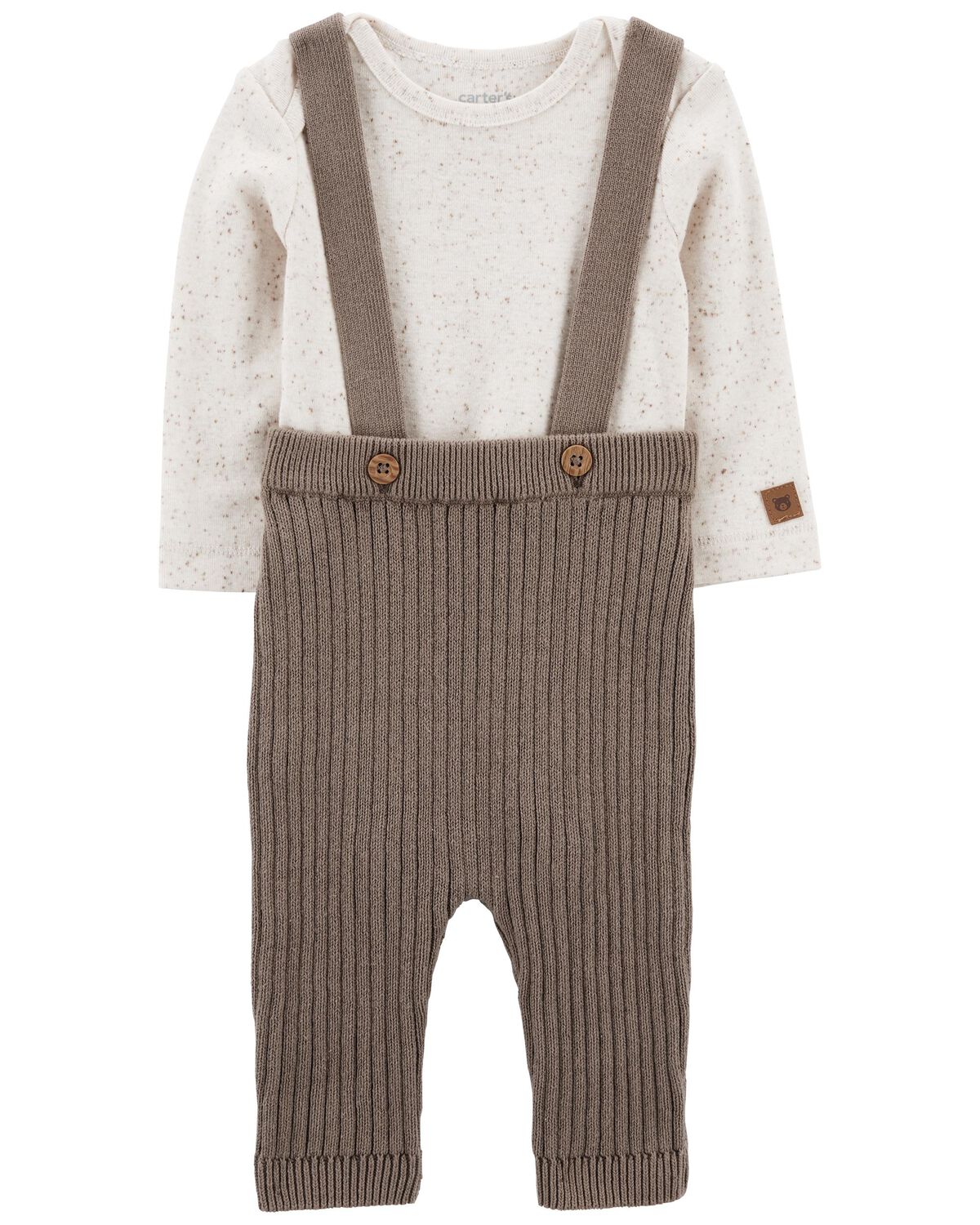 Grey/Brown Baby 2-Piece Bodysuit & Sweater Coveralls | carters.com
