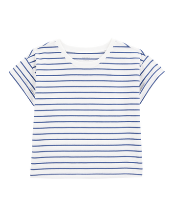 Kid Striped Short-Sleeve Fashion Top - Navy, 