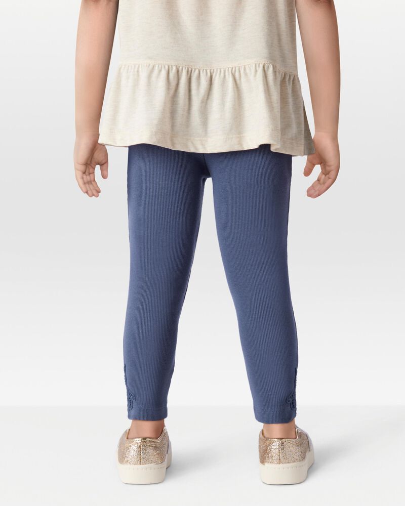 Toddler Lace Detail Ribbed Leggings, image 2 of 7 slides
