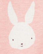 Baby Bunny 2-Way Zip Cotton Sleep & Play Pajamas - Pink, image 2 of 3 slides