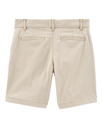 Girls Stretch Chino Shorts - Khaki, 