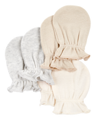 Baby 3-Pack Mitts - Ivory/Heather, image 1 of 2 slides