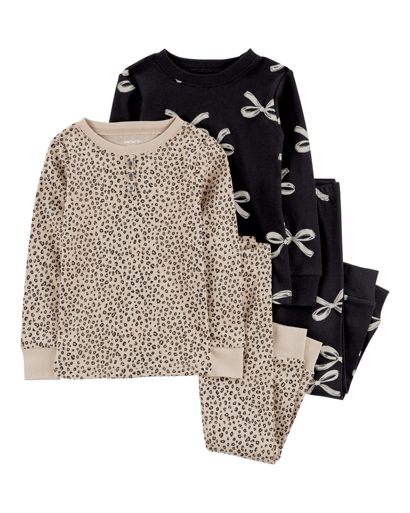 Baby 4-Piece Leopard 100% Snug Fit Cotton Pajamas, image 1 of 3 slides
