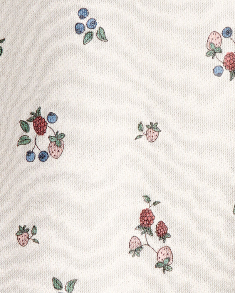 Toddler Girl Organic Cotton French Terry Sweatshirt in Berry Blossom Print, image 3 of 5 slides