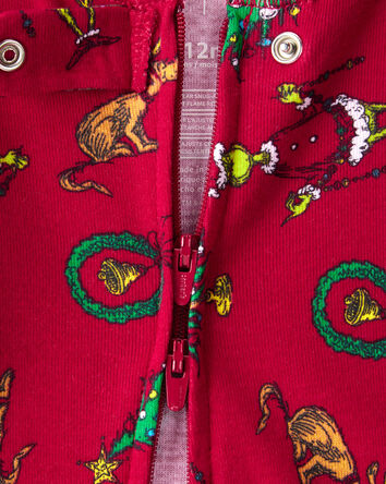 Baby Dr. Seuss™ The Grinch Print 100% Cotton Long-Sleeve Snug Fit 1-Piece Pajamas - Red, 