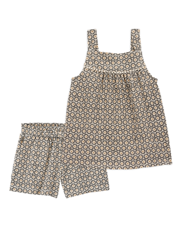 Toddler 2-Piece Crinkle Tank & Play Shorts Set - Brown, 
