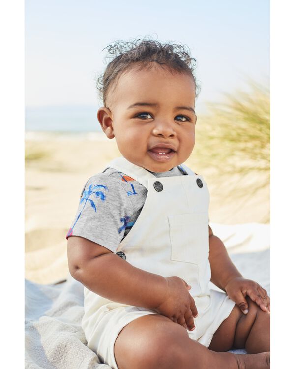 White Baby 2Piece Tee & Shortall Set