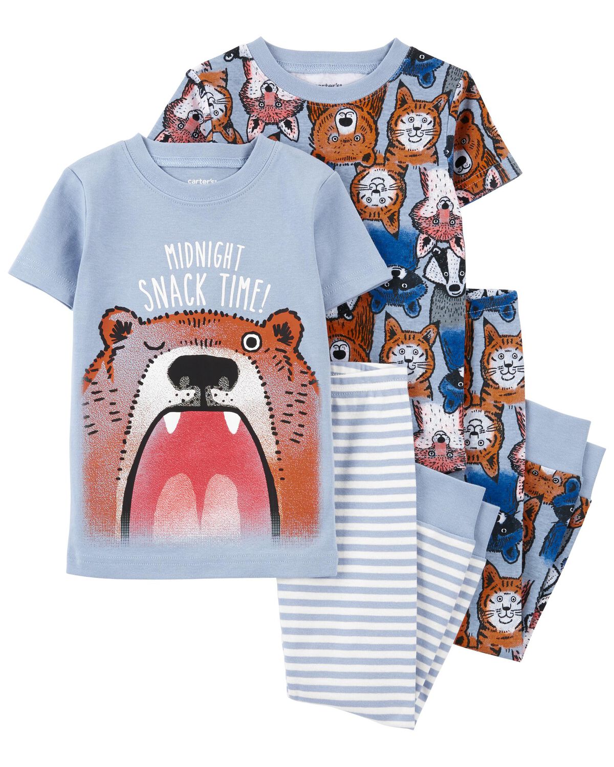 Toddler 4-Piece Bear 100% Snug Fit Cotton Pajamas