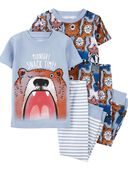 Blue - Toddler 4-Piece Bear 100% Snug Fit Cotton Pajamas