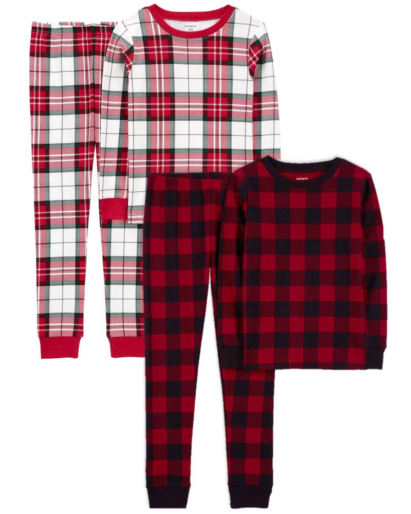 Kid 4-Piece Christmas 100% Snug Fit Cotton Pajamas, image 1 of 5 slides