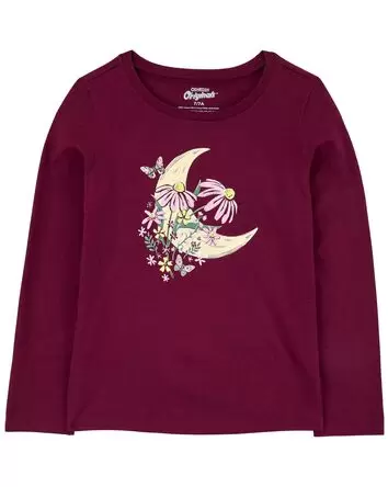 Kid Floral Moon Graphic Tee, 