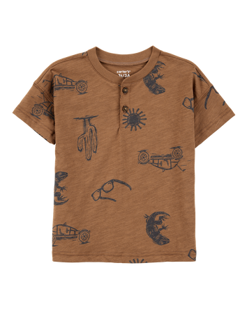 Baby 2-Piece Desert Print Henley Tee - Brown, 