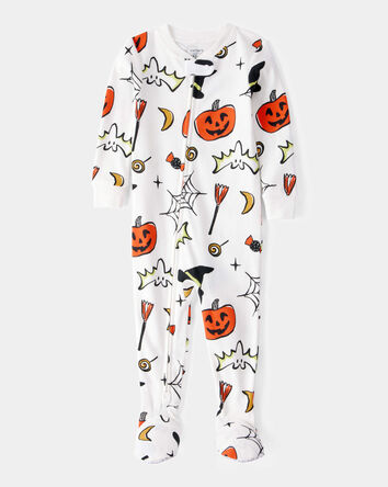 Baby 1-Piece Halloween 100% Snug Fit Cotton Footie Pajamas - Ivory, 