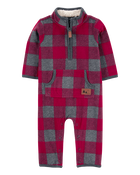 Baby Plaid Fleece Jumpsuit, image 1 of 3 slides