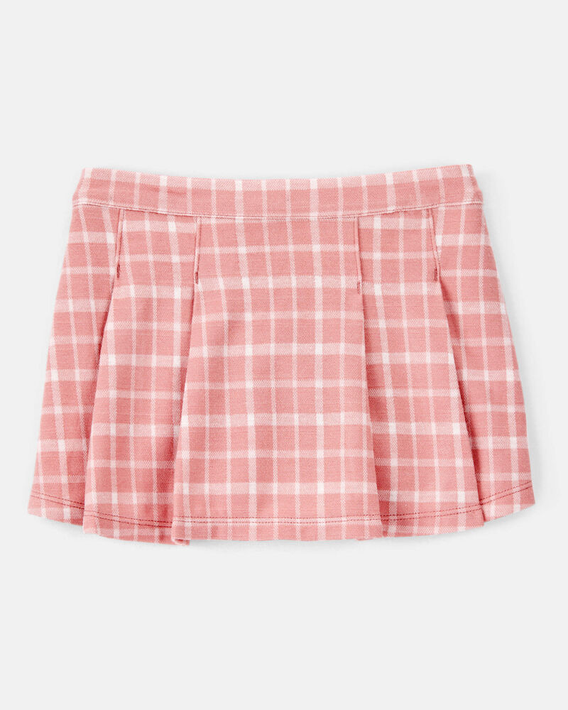 Toddler Girl Plaid Print Knit Skort - Pink, image 1 of 4 slides