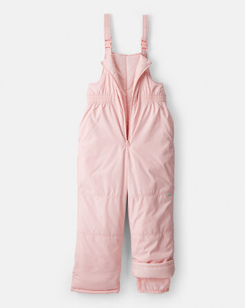 Girls Overall Snow Bibs - Pink, 