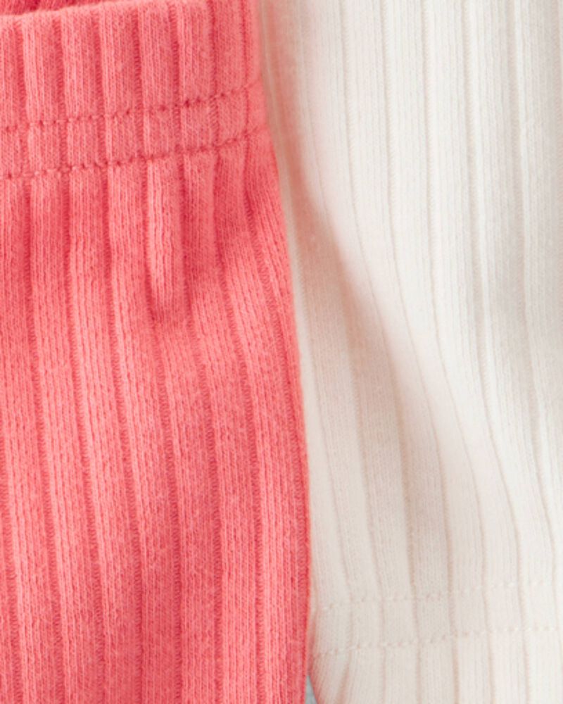 Baby Girl 2- Pack Organic Cotton Ribbed Pedal Shorts, image 4 of 5 slides