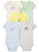 Multi - Baby 5-Pack Farm Animals Bodysuits