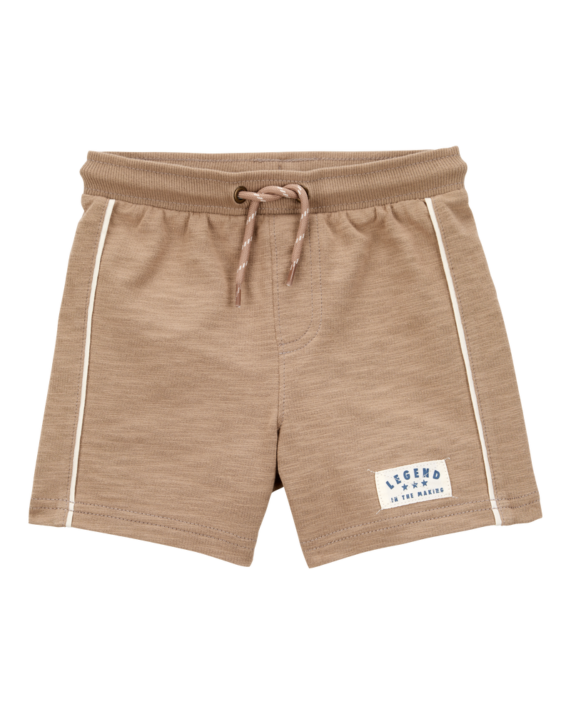 Toddler 2-Piece Striped Short-Sleeve Tee & Pull-On Shorts Set - Cream/Brown, image 4 of 8 slides