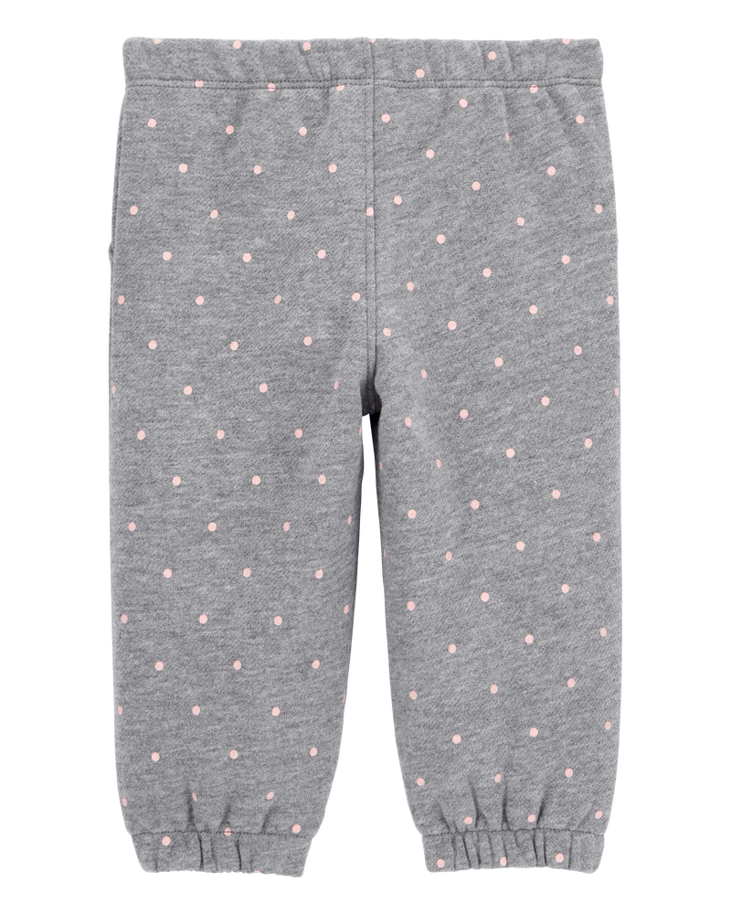 Baby Polka Dot Pull-On Fleece Joggers, image 2 of 4 slides