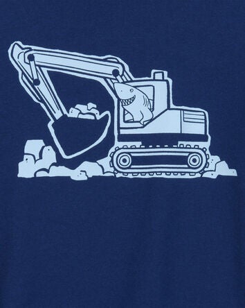 Toddler Construction Short-Sleeve Graphic Tee - Navy, 