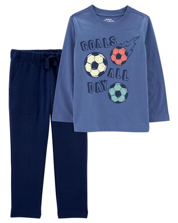 Toddler 2-Piece Graphic Tee and French Terry Pants Set, 