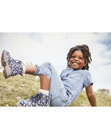 Toddler Denim Button-Front Jumpsuit, 