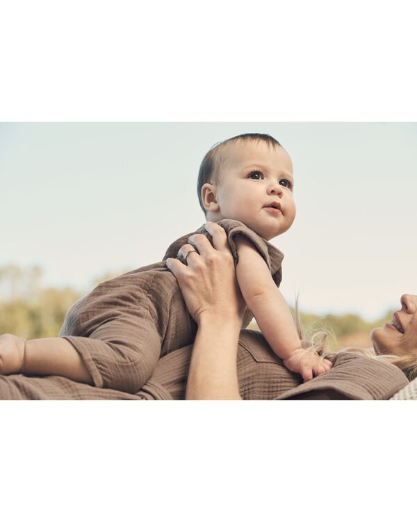 Nutmeg Baby Organic Cotton Gauze Jumpsuit